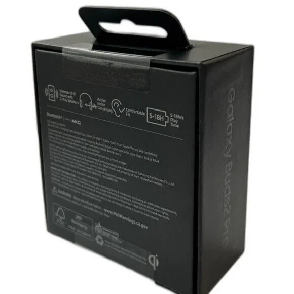 Samsung Galaxy Buds2 Pro Phantom Black True Wireless Bluetooth Earbuds - Picture 2 of 8